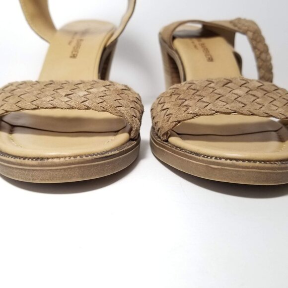 Barbara Barbieri Italian Suede Braided sandals 8 block heel ankle strap - Picture 4 of 10